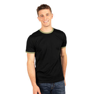Venta al por mayor de verano de color sólido ajustado liso Ringer camiseta para hombres mezcla camiseta para hombres impresión DTG Serigrafía - Product Image 1