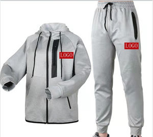 2025 personnalisé formation Jogging confortable fermeture éclair sweats à capuche costumes deux pièces ensemble survêtements pour hommes unisexe survêtements - Product Image 3