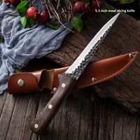 Ensemble de couteaux de chef et de boucher en acier Damas écologique de qualité supérieure, faits à la main, couteau à viande tranchant, couteau à désosser, design moderne, couteaux SMK