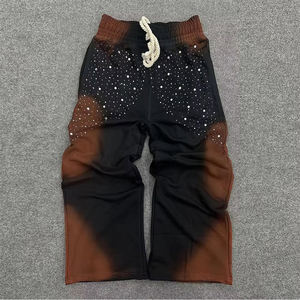 Pantalons de survêtement en molleton français brodés à l'acide personnalisés, 100% coton, pour hommes, jambes larges, coupe skinny - Product Image 1