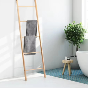 Wholesale Bamboo <b>Ladder</b> 5steps for Garden Supplies Durable Bamboo poles Sustainable Bamboo <b>Towel</b> <b>Rack</b> <b>Ladder</b> for Wall standing - Product Image 1