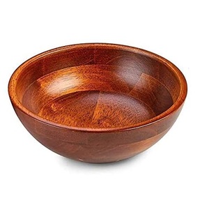 Cuenco de madera de acacia natural al por mayor, Frutero de madera a granel de forma redondeada de buena calidad para servir comida. - Product Image 4