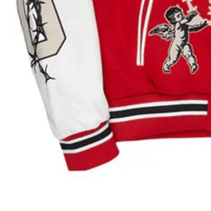 Vente chaude Rouge Broderie Personnalisée Varsity Hommes Vestes Manches En Cuir Letterman Homme Vestes Vestes D'hiver pour homme Respirant - Product Image 3