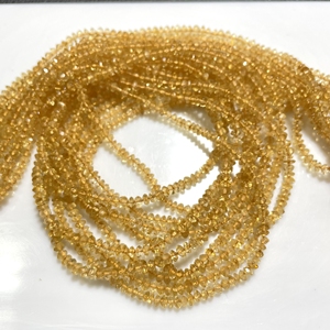 Wholesale 4mm Citrine Quartz Faceted Rondelle Beads Natural Gemstone for Jewelry Making - Product Image 1