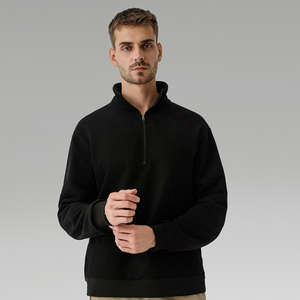 Venta al por mayor de los hombres de alta calidad de algodón personalizado 1/4 Zip media cremallera cuello pulóver cuarto de moda cuello redondo liso sudaderas - Product Image 3