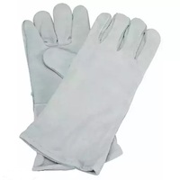 Gants de soudage blancs en cuir de vachette, résistants à la chaleur, à manchette longue, épais, pour la protection des mains des soudeurs, certifiés ISO, Chrome 6 Azo