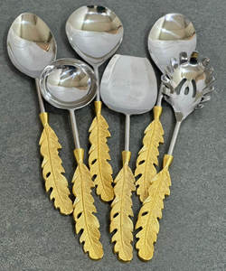 Ensemble de couverts à salade en métal de qualité supérieure pour mariage hôtel restaurant à bas prix de l'Inde avec logo personnalisé - Product Image 2