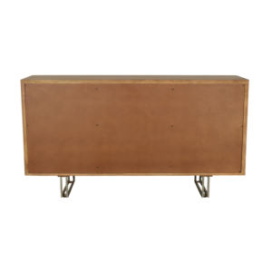 Modern Solid Mango Wood & <b>Metal</b> Iron Base 3-Door Modular Extendable <b>Sideboard</b> CNC Carving Durable Storage Dining Room Furniture - Product Image 6