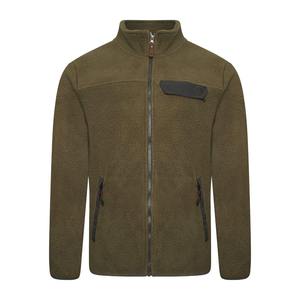 Veste en molleton sherpa surdimensionnée à capuche coupe-vent pour homme, col montant, fabriquée en toile durable - Product Image 1
