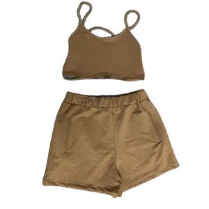 2024 ล่าสุดแฟชั่นการพิมพ์ฤดูร้อนชุดสั้นสบายๆสีทึบผู้หญิงชุดชั้นในและชุดสั้น - Product Image 2