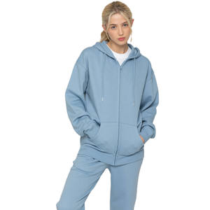 Ensemble de survêtement pour femme avec logo personnalisé, pantalon de jogging à fermeture éclair, 100% coton, respirant, séchage rapide, écologique, survêtement unisexe - Product Image 3