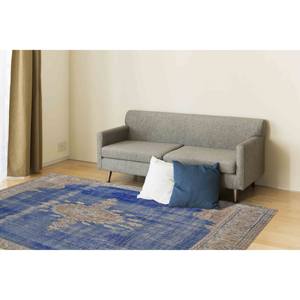 Alfombra Turca Azul Marino: Alfombra Oushak de Estilo Vintage, Alfombra Estampada, Alfombra de Chenilla - Product Image 3