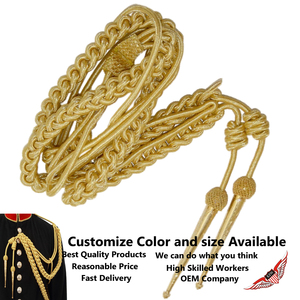 Gold Bullion wire Aiguillette <b>Cord</b> Handmade Shoulder Braid Shoulder Aiguillette shine Gold Wire - Product Image 4