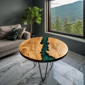 Modern Best-Quality Clear Epoxy Resin Coffee <b>Table</b> Best Wooden <b>Table</b> for Living Room Epoxy Coffee <b>Table</b> Sets - Product Image 1