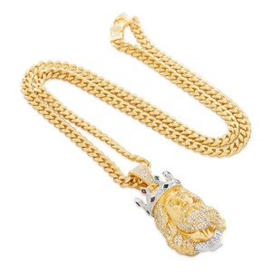 สร้อยคอจี้เพชรโมอิสสีโรสโกลด์แบบคิงส์เหมาะสำหรับทั้งชายและหญิง - Product Image 2