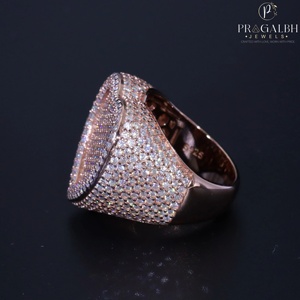 Bague Moissanite en forme de cœur en plaqué or pour mariage, fiançailles, anniversaire ou cadeau de fête avec pierre principale en diamant - Product Image 6