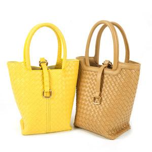 GORFIA Borsa a mano in pelle intrecciata da donna, Borsa a secchiello intrecciata, Grande capacità, Borsa tote con manico superiore, Borse da spiaggia estive, Borsa a tracolla alla moda - Product Image 2