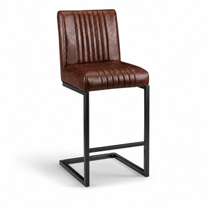 Modern Metal Commercial Bar <b>Stool</b> | Industrial Luxury Kitchen Island Seating | Vintage Brown Custom Color Chair - Product Image 1