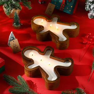 เทียนหอมรูปคนขนมปังขิงทำจากไม้ธรรมชาติคุณภาพสูง งานฝีมือ ผลิตในเวียดนาม ราคาดี เหมาะสำหรับตกแต่งคริสต์มาส - Product Image 2