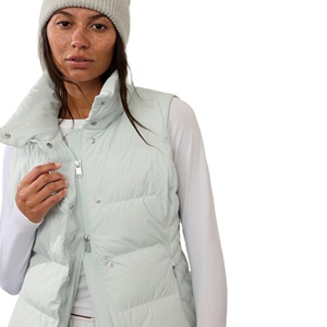 À la mode automne hiver col montant sans manches coton rembourré imperméable gilet femmes fermeture éclair manteaux décontracté chaud gilets - Product Image 1