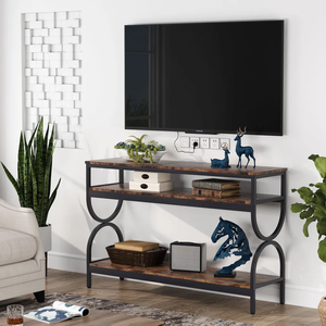 Table console de rangement moderne en bois massif incrusté d'os pour appartement chambre salon convertible extensible personnalisé - Product Image 1