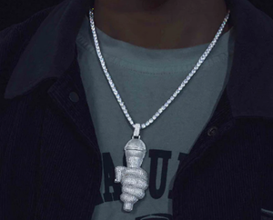 Pendentif pour microphone de chanteur avec diamant moissanite, style hip-hop, pour anniversaire et mariage - Product Image 2