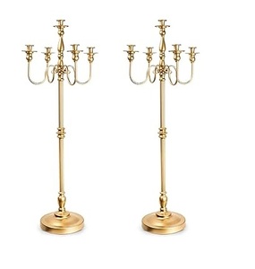 Vente chaude de décoration de maison de mariage et d'hôtel Grand candélabre en aluminium Centre de table de mariage disponible à la taille personnalisée. - Product Image 3