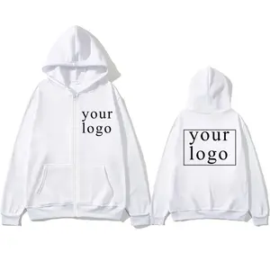 Sudaderas con capucha extragrandes para hombre con logotipo personalizado, ropa de calle personalizada, sudaderas con capucha 100% de algodón, sudaderas con capucha con cremallera y lavado ácido de Color sólido - Product Image 3
