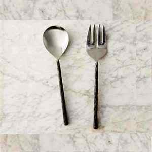 Ensemble de couverts dorés en acier inoxydable Vente chaude Couverts Selandia Rattan Salad Server Lot de 2 MADE IN INDIAA - Product Image 4