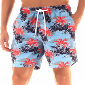 กางเกงชายหาดขาสั้นผู้ชายแบบแห้งเร็ว2024ชุดว่ายน้ำระบายอากาศได้ดีในฤดูร้อนพร้อมกางเกงเอวสูงสีทึบ - Product Image 3