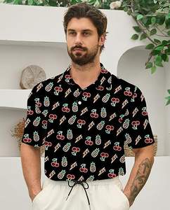 เสื้อโปโลผู้ชายสไตล์วินเทจขนาดใหญ่พิเศษผ้าถักระบายอากาศได้พร้อมเทคนิคการพิมพ์แขนสั้น - Product Image 2