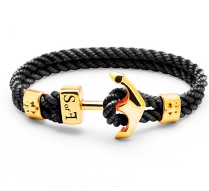 Anchor <b>Bracelet</b> Gold with Marine <b>Rope</b> - Product Image 3