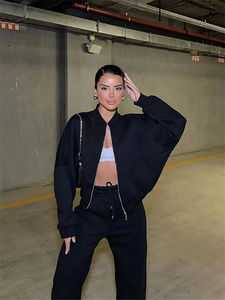 Custom <b>Women's</b> 2-Piece Tracksuit Set | Loose Fit Zip Jacket + Straight <b>Trousers</b> for Gym & Casual Wear - Product Image 6