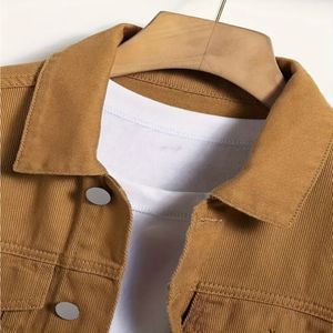 Nueva venta al por mayor de alta calidad 100% algodón Mans Stretch Denim Jacket Soft Cotton Summer Bright Color Fashion Coat - Product Image 3