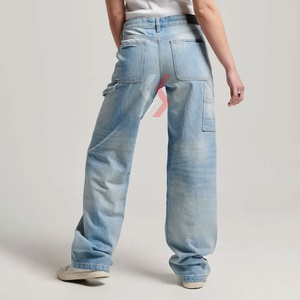 กางเกงยีนส์ระบายอากาศได้ดีขนาดพลัสไซส์สำหรับผู้หญิงผ้าเดนิมปักลายแบบธรรมดาพอดีกับวินเทจตกแต่งลำลองกันน้ำ - Product Image 4