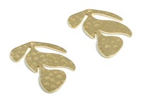 Beaux composants de bijoux en métal décoratif plaqué or en laiton filigrane de fleur en filigrane brillant pour la décoration