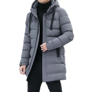 Abrigo cálido de invierno con capucha de longitud media para hombre, abrigo Parka de moda con chaqueta acolchada, prendas de vestir gruesas de lona - Product Image 4