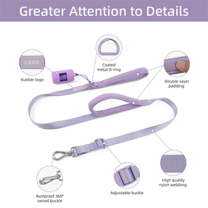 Correa para perro de neopreno resistente con logotipo personalizado con <span class=keywords><strong>2</strong></span> asas, correa para perro con doble ASA, doble ASA - Product Image 2