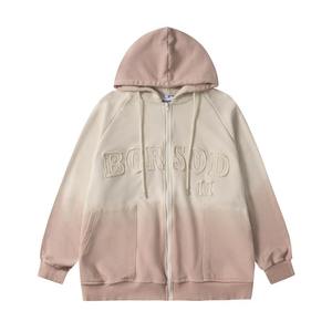 Logo personnalisé poids lourd surdimensionné 100% coton épais hommes sweats à capuche 500 Gsm 3D imprimé en relief français éponge vêtements de rue pour l'hiver - Product Image 5