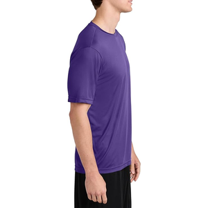 Trending Mens manga corta Active Crew Neck T Shirt - Athletic Running Gym Workout Tee Tops Camiseta de microfibra - Product Image 3