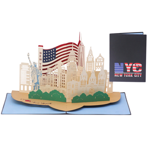 3D pop up Card New York City Handmade Greeting Card US Pop up cards 3D <b>Paper</b> <b>Craft</b> 3D Pop Up Greeting Card 3D Statue of Liberty - Product Image 2
