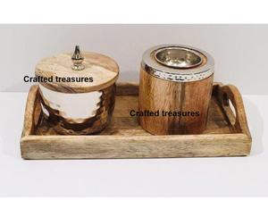 Brûleur d'encens en bois tendance avec support en laiton, organisateur de rangement, porte-encens, Mubakhar, décoration de la maison, bureau, au meilleur prix - Product Image 1