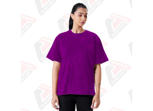 Stylish Women's Acid Wash T-Shirt Comfortable Trendy Eco-Friendly Summer <b>Tops</b> Made From Denim Batik Corduroy - Product Image 3