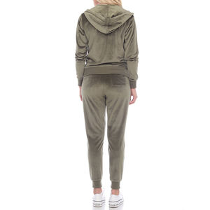 Ensemble de survêtement velours pour femme, collection hiver, avec sweat à capuche, veste courte zippée et pantalon de jogging – Offre spéciale - Product Image 2