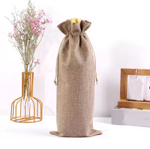 Sac fourre-tout en jute de haute qualité écologique à bas prix Sac cadeau à cordon Personnalisable Textiles du marché des vacances de Noël - Product Image 1