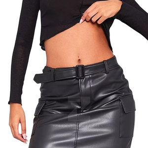 Tissu doux léger femmes jupe en cuir taille personnalisée couleur personnalisée respirant écologique haute qualité genou-longueur - Product Image 6