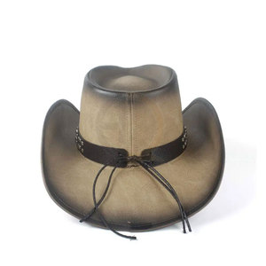 Nuevos sombreros de vaquero de cuero al aire libre para hombres de vaquero occidental personalizados Sombreros de vaquero en cuero genuino Sombreros de moda al por mayor - Product Image 4