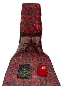 Vestido Dirac de 3 Piezas para Mujer, Estilo Kanga, de Algodón y Elastano Ecológico de Lujo, Mangas Largas, Encaje, Cinta, Estampado Floral, Holgado - Product Image 6