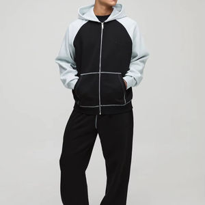 Vêtements de haute qualité personnalisé ensemble de sweat à capuche surdimensionné pour hommes ensemble de pantalons de survêtement à jambes larges en coton lourd unisexe - Product Image 1