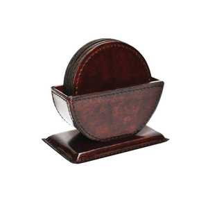 Offre Spéciale ensemble de sous-verres classiques en MDF et cuir personnalisés cadeaux de mariage six pièces pour porte-gobelets à boissons - Product Image 2